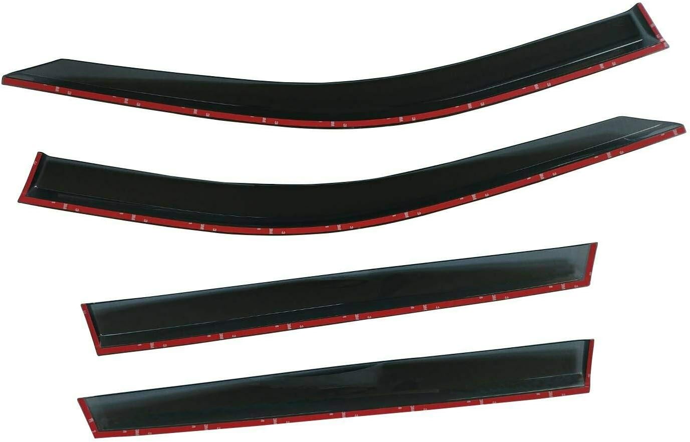 Black Tinted Side Window Vent Visor Deflectors Rain Guards 4 Piece set J890599