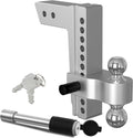 Adjustable Trailer Hitch Ball Mount, 10 Inch Drop, 2.5 Inch Receiver, 18,500 LBS GTW, Forged Aluminum Shank, 2 Inch & 2-5/16 Inch Dual Balls Y51988