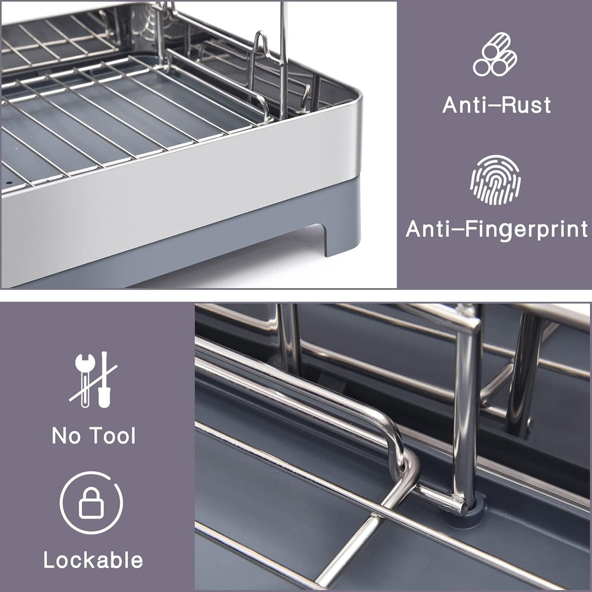 2-Tier Dish Drying Rack with Drainboard K61375