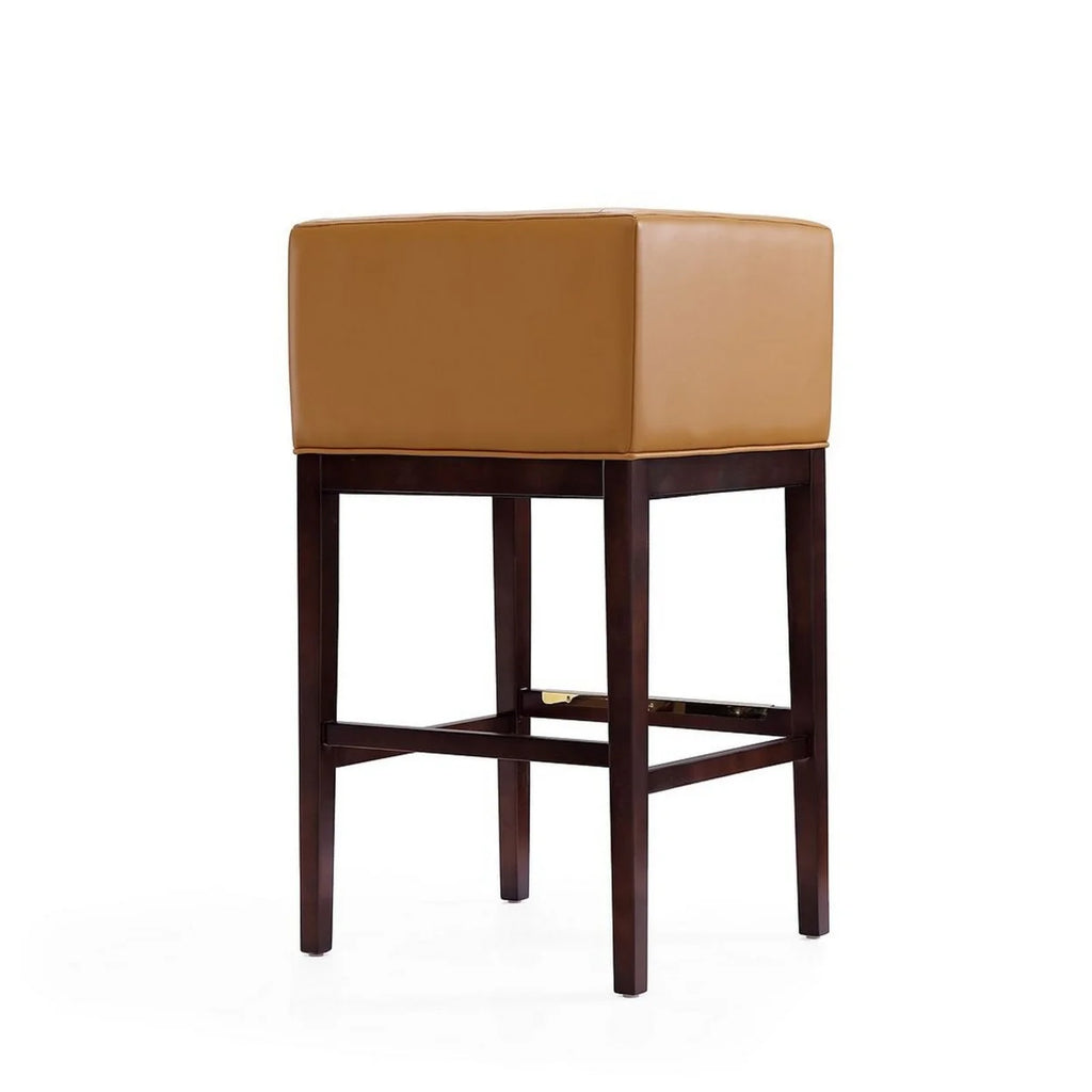 Camel and Dark Walnut Beech Wood Barstool (Set of 2) Z1926