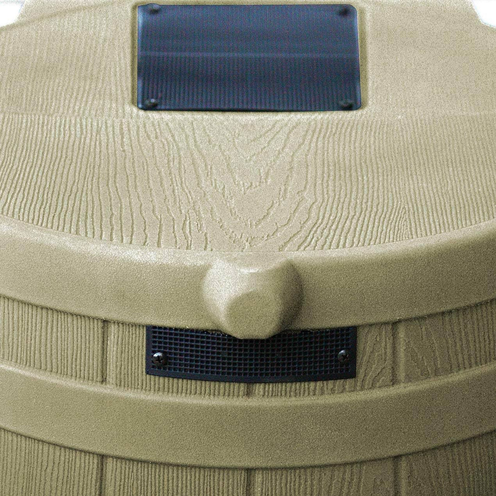 50 Gallon Rain Barrel Water Collector, Khaki (2 Pack) H4865