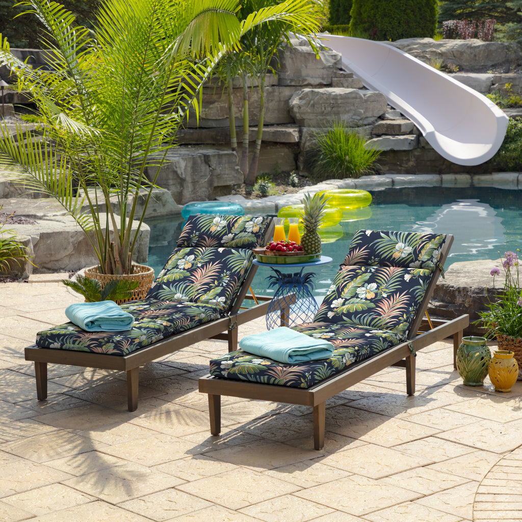 Outdoor Chaise Lounge Cushion 72 x 21 Blue H294