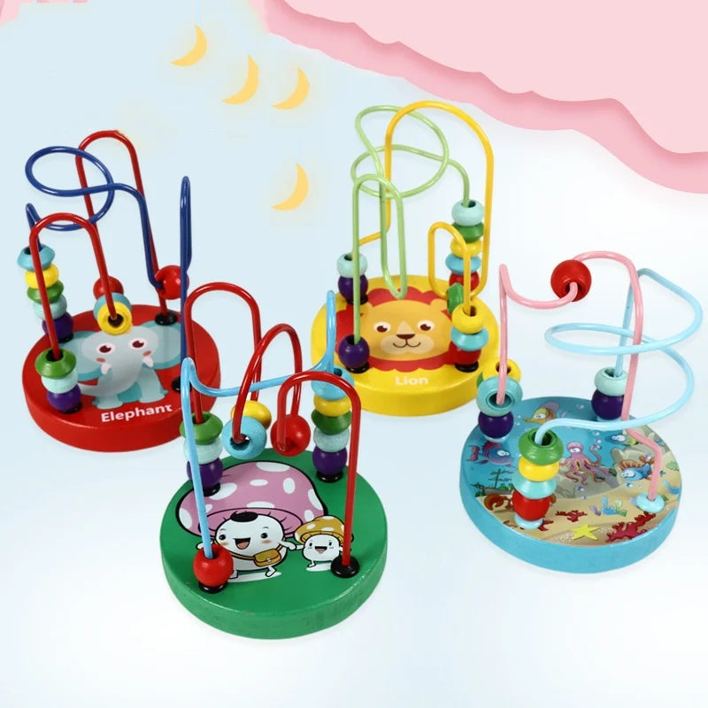 Wooden Colorful Bead Maze Toy E148330