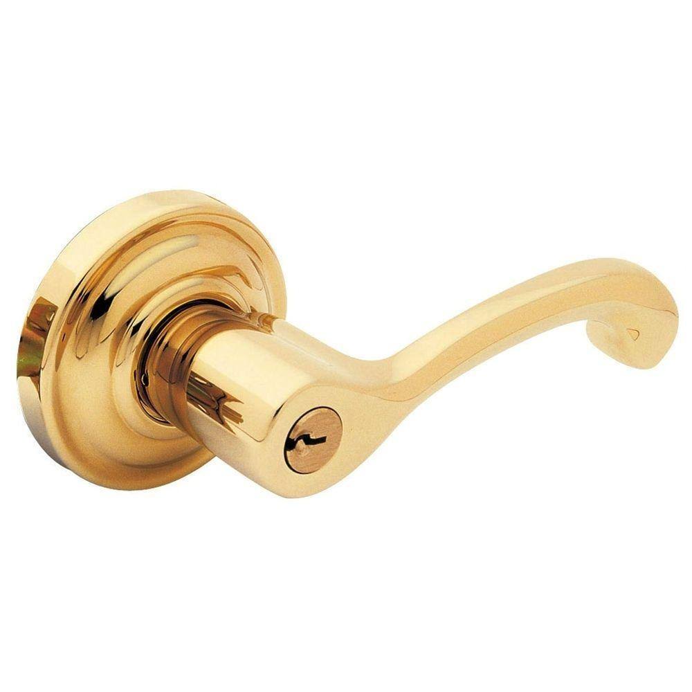 Polished Brass Right-Handed Keyed Entry Door Lever L6850