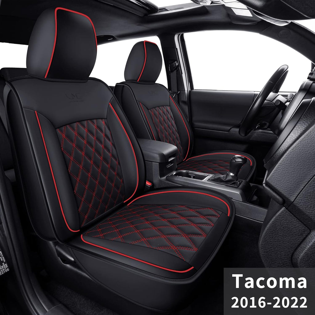 Gray Faux Leather Seat Covers for Tacoma Crew Cab T3300