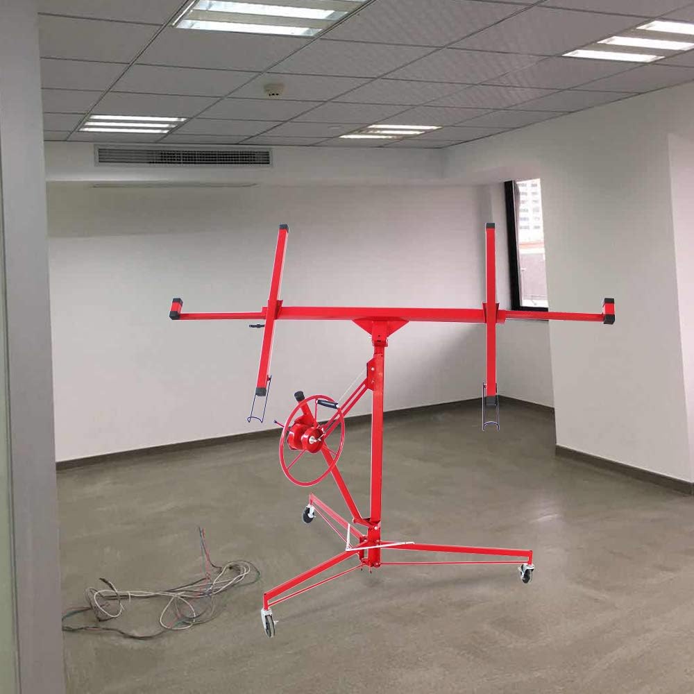 11 Feet 150 lbs Rolling Drywall Panel Lift Hoist Z847100