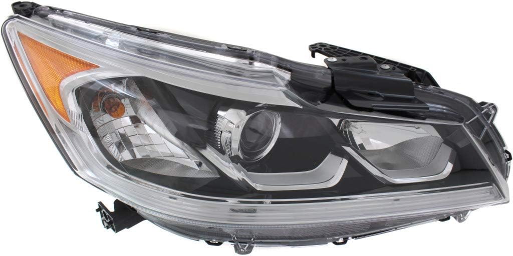 Headlight Assembly for Honda Accord 2016 2017 Passenger Side with Bulbs H893