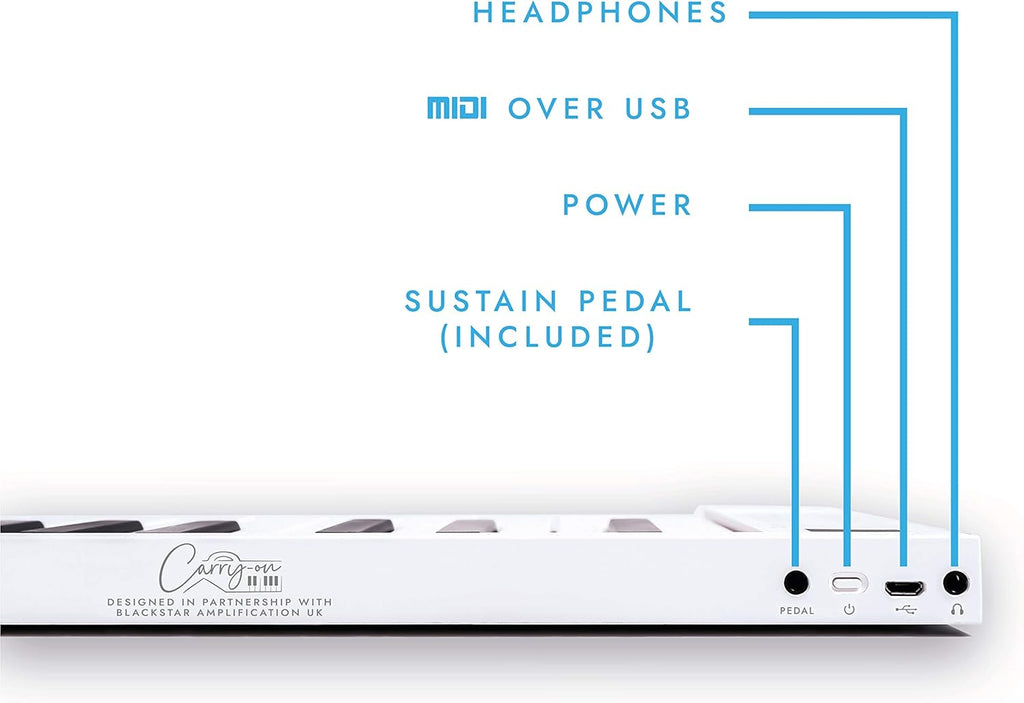 White Portable 88 Key Digital Piano Keyboard with Rechargeable Battery K769788