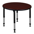 Mahogany Round Height Adjustable Classroom Table Z284