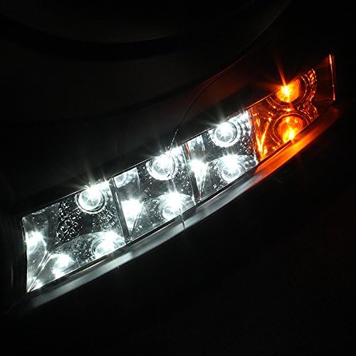 Black Dual Halo Projector LED Headlights and Dark Red Tail Lights X794