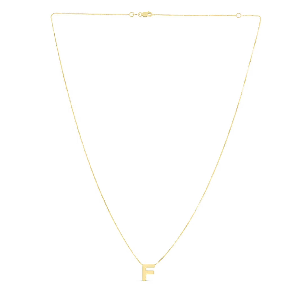 14k Yellow Gold Polished Initial Necklace With Lobster Clasp 18 Inch K4902