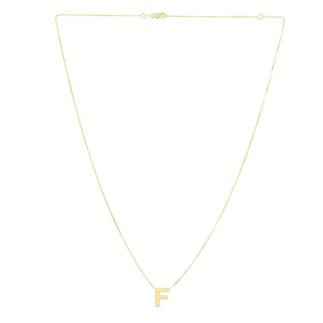 14k Yellow Gold Polished Initial Necklace With Lobster Clasp 18 Inch K4902