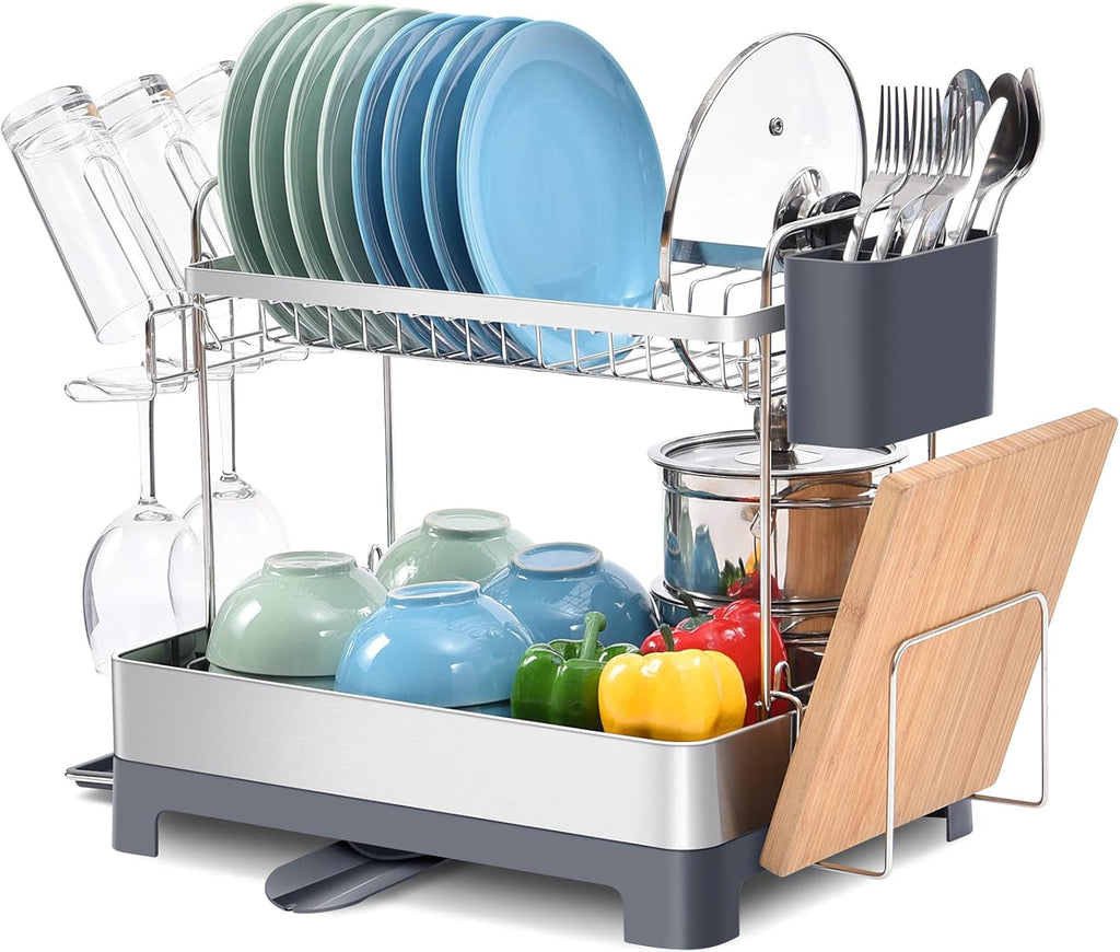 2-Tier Dish Drying Rack with Drainboard K61375