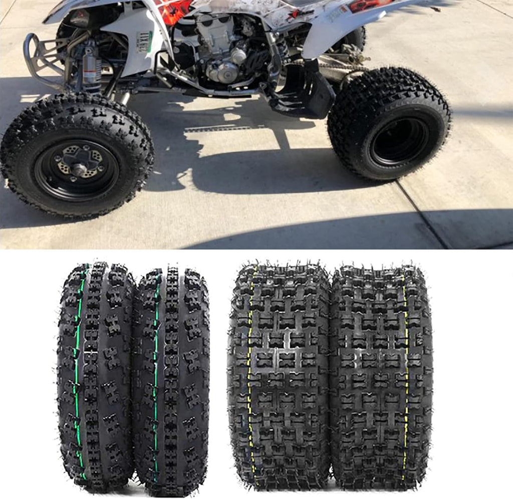 Complete Set of 4 ATV UTV Tires 21x7-10 Front & 20x10-9 Rear 4 PR Tubeless All-Terrain Tires E57328