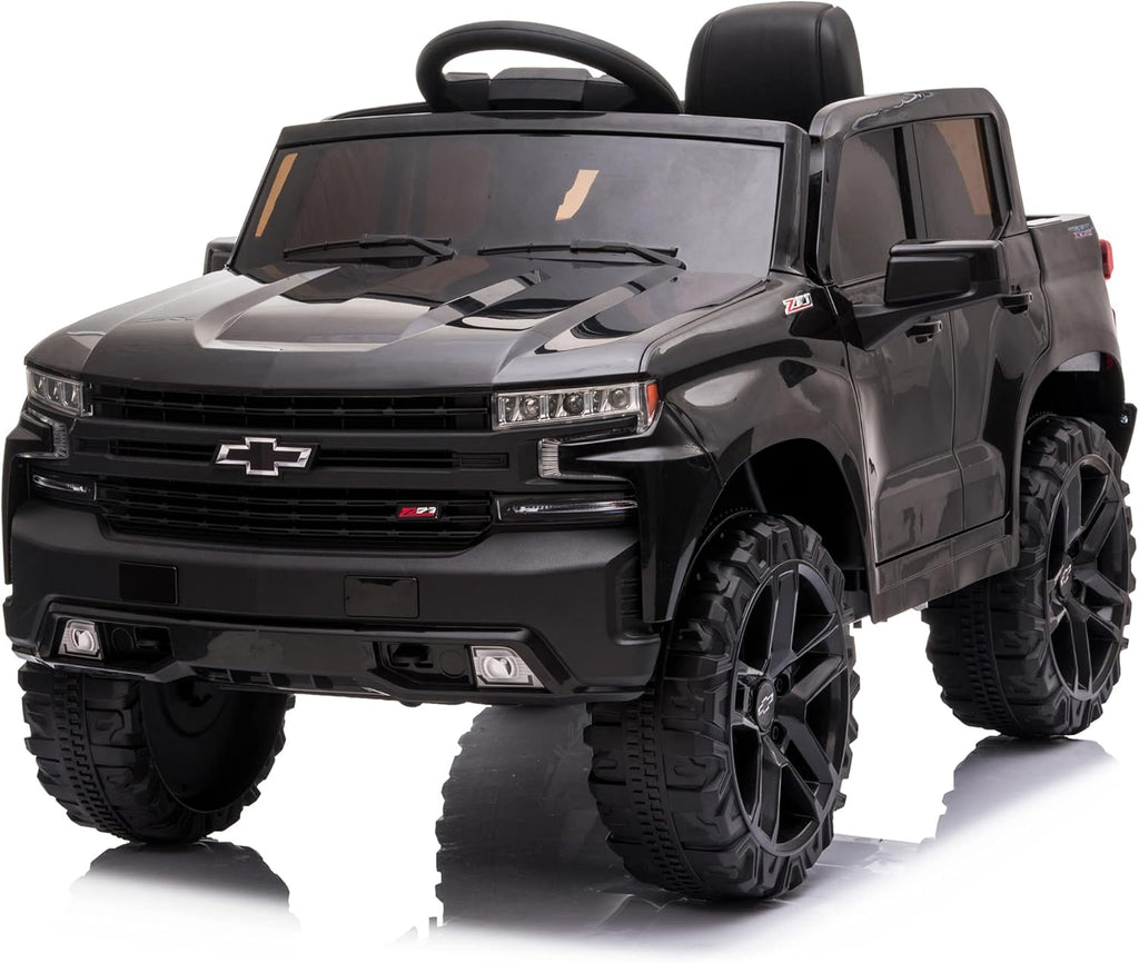Black 12V Licensed Chevrolet Silverado Trail Boss LT Kids Ride On Truck X939531