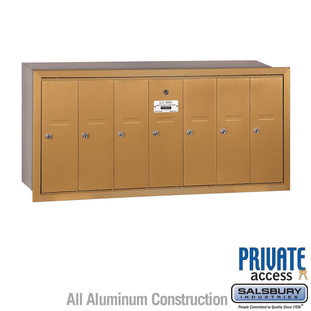 Brass Vertical Mailbox, 7 Doors F31397