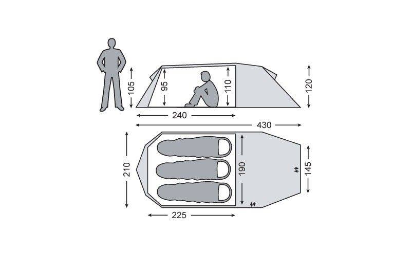 Green 3 Person Tent T52398