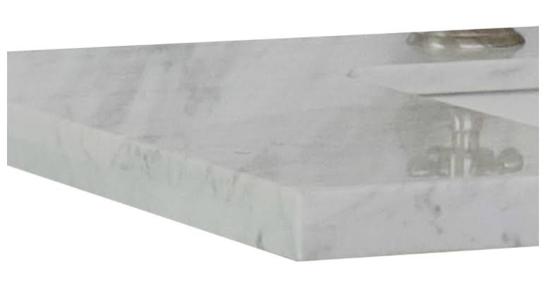 White Carrara Top Rectangle Left Sink I86662