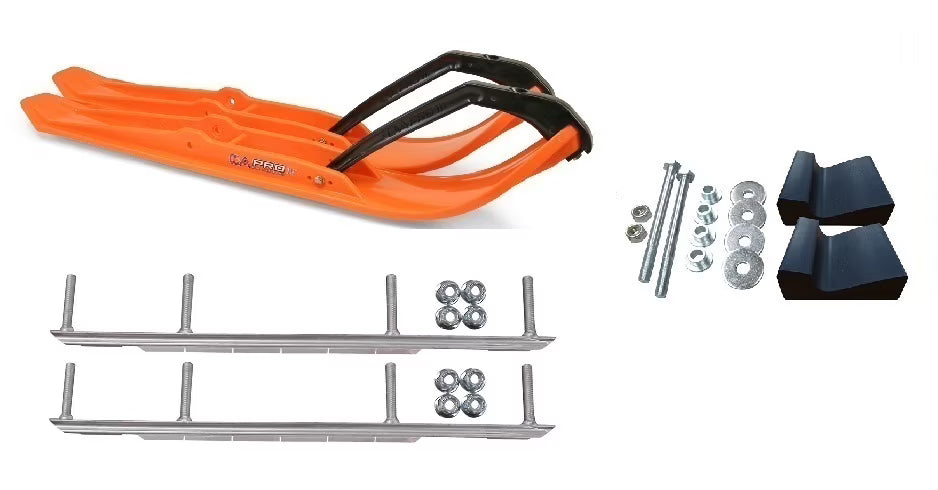 Orange Snowmobile Skis Complete Kit Y709