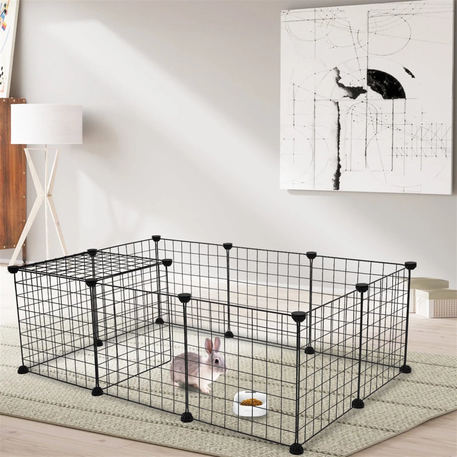 12 Pieces Small Animal Cage Indoor Portable Metal Wire Yard Fence N810895