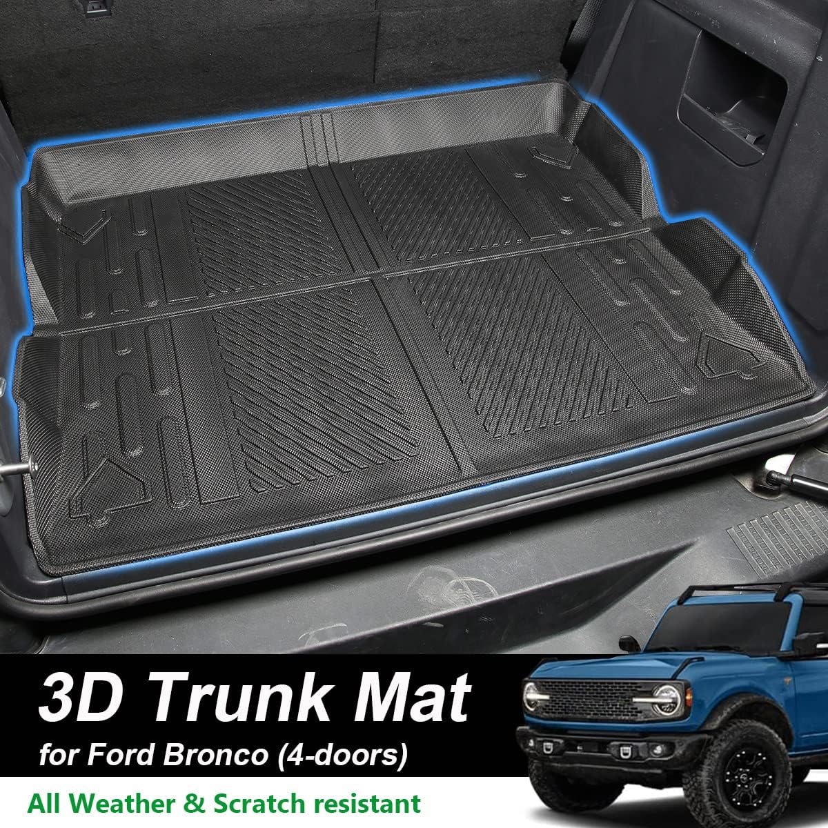 Cargo Liner Trunk Floor Mat for Ford Bronco 2021 2022 All Weather Waterproof TPE S276537