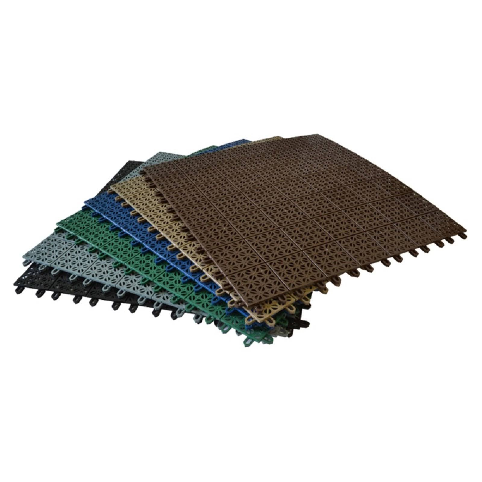 Black Interlocking Flooring System 63 Tiles Kit V1769