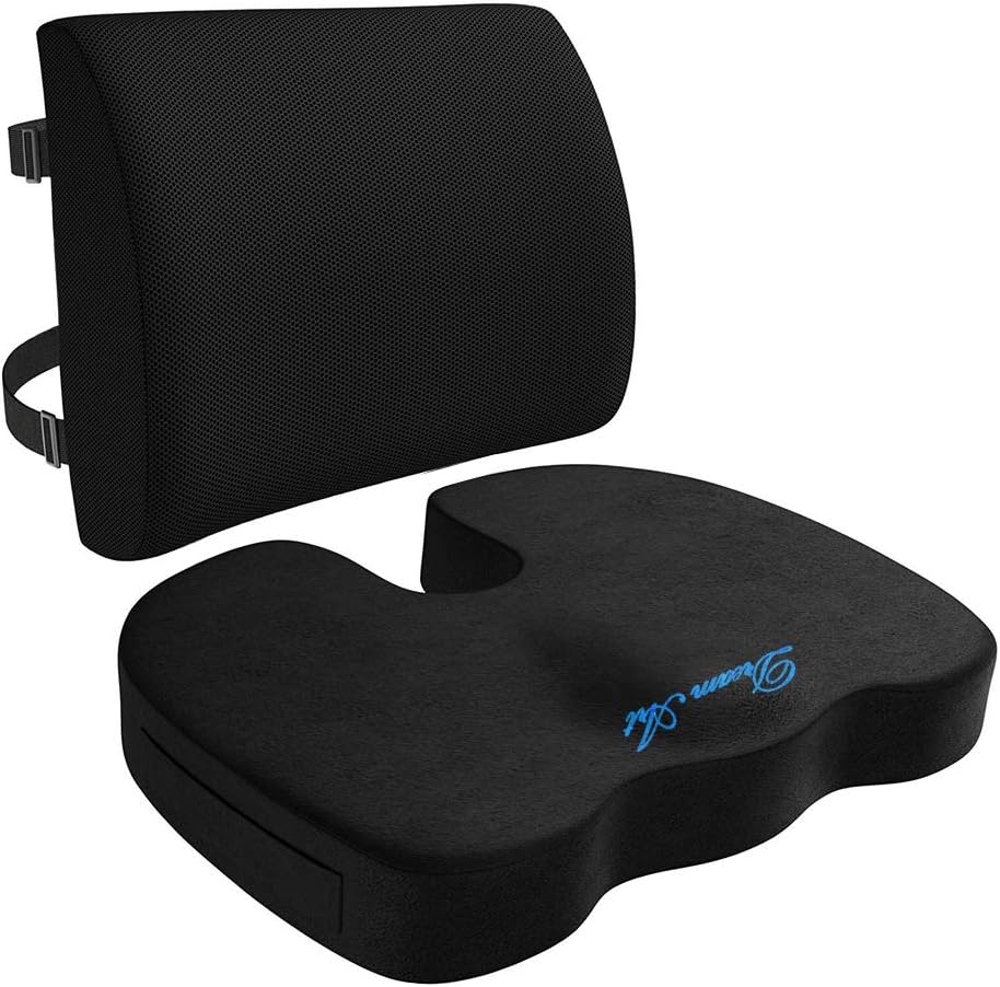 Memory Foam Seat Cushion and Lumbar Support Back Cushion Combo E344766