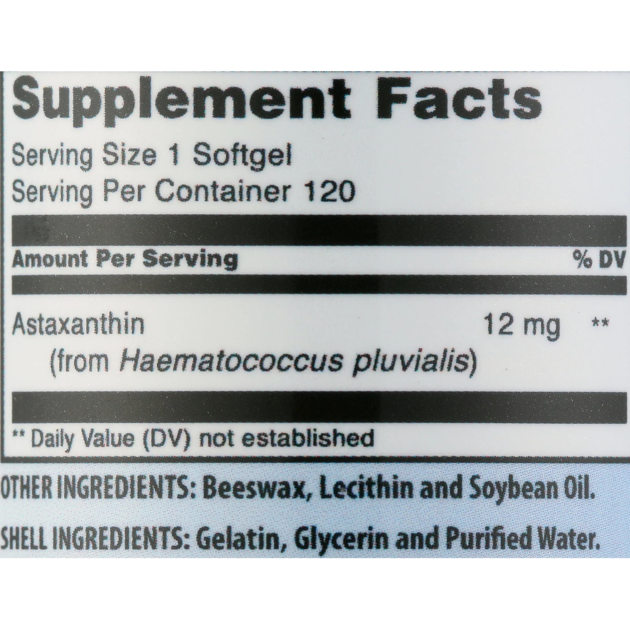 Astaxanthin 12mg 120 Softgels Supplement U753692