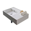 Ceramic Rectangular Vessel Bathroom Sink with Overflow U32596