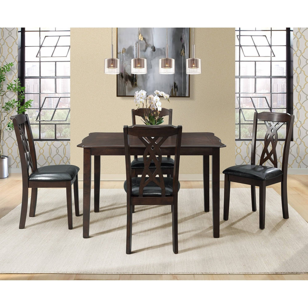 5pc Espresso Brown Dining Set Z163279