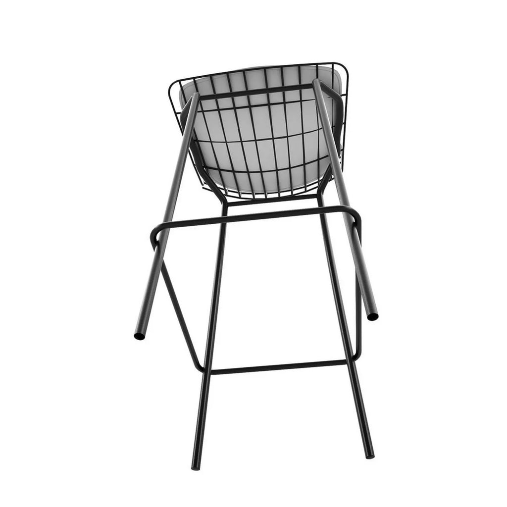 Black and White Barstool, Set of 3 with Seat Cushion M77797