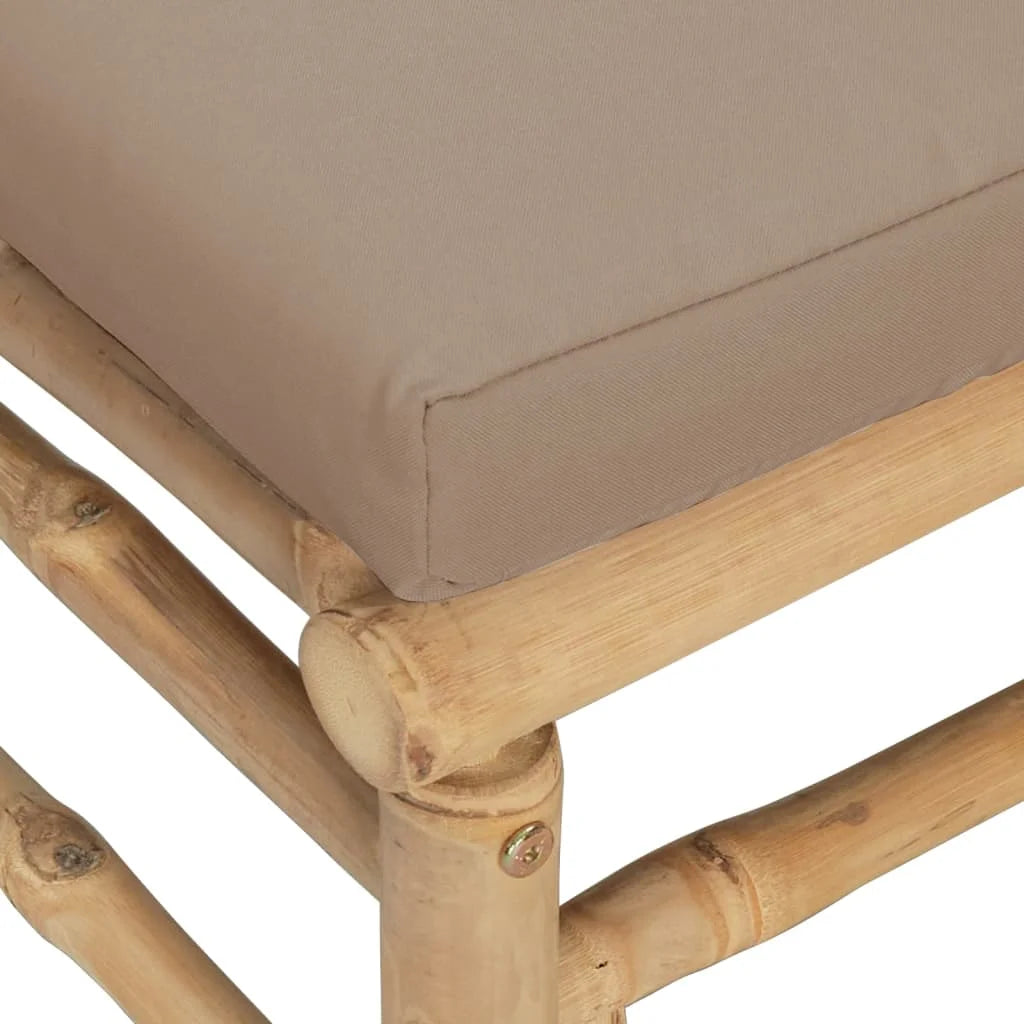 Bamboo Patio Corner Sofa with Taupe Cushions E40207