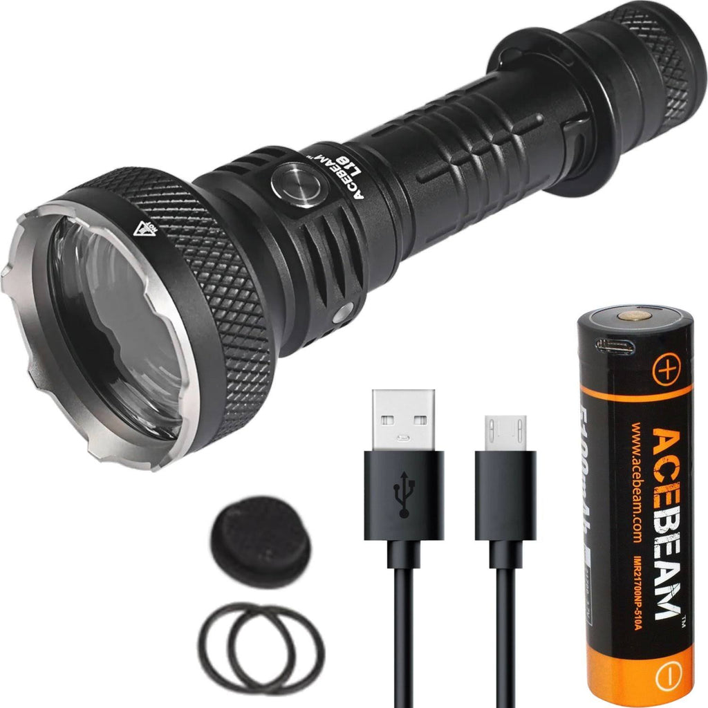 1500 Lumens LED Tactical Flashlight with Rechargeable 21700 Battery H5645