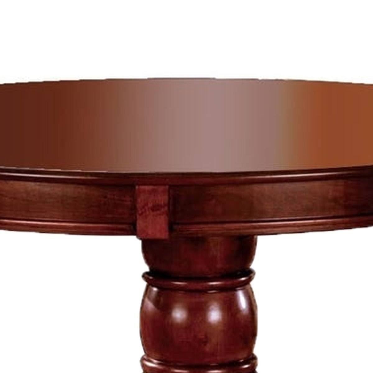 Cherry Brown Wooden Table with Round Top and Pedestal Base A67156