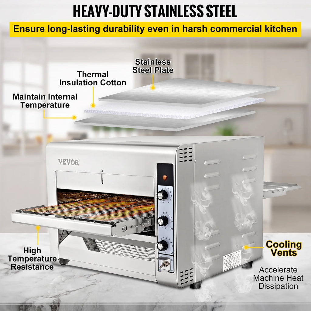 Stainless Steel Countertop Conveyor Pizza Oven for 14" Pizza G768