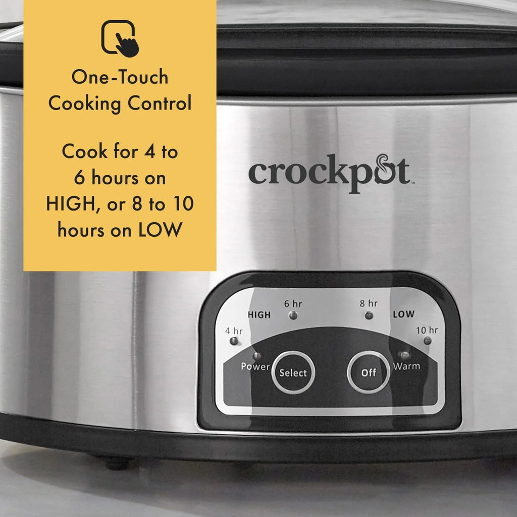 6 Quart Programmable Slow Cooker with Timer, Stainless Steel A4133