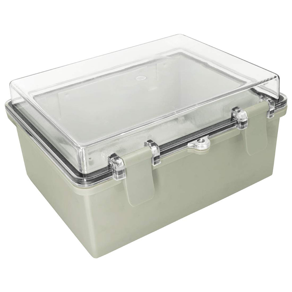 Gray ABS Plastic IP65 Junction Box with Clear Cover 8.7 x 6.7 x 4.3inch S17634