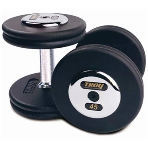 Black Chrome Endplates Cast Dumbbells - 120 lbs. - Sold as Pairs Y130923