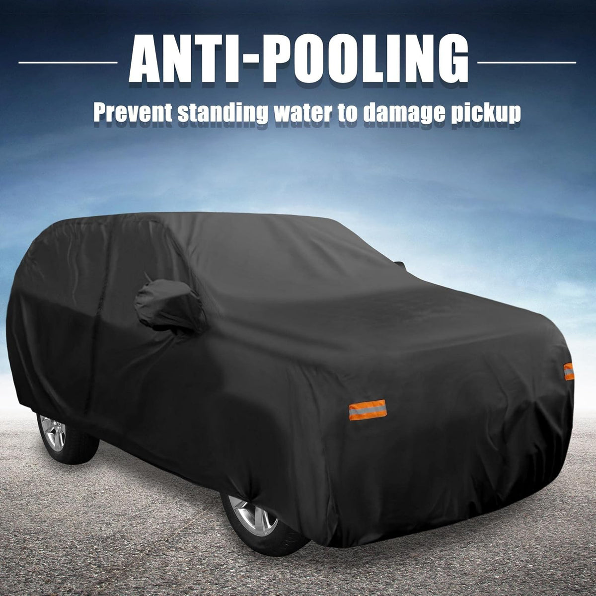 Black 190T PU Waterproof SUV Car Cover Pack of 2 R2411