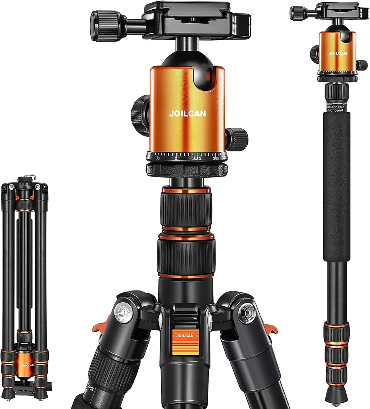 Orange Aluminum Tripod with 360 Degree Ball Head O1154
