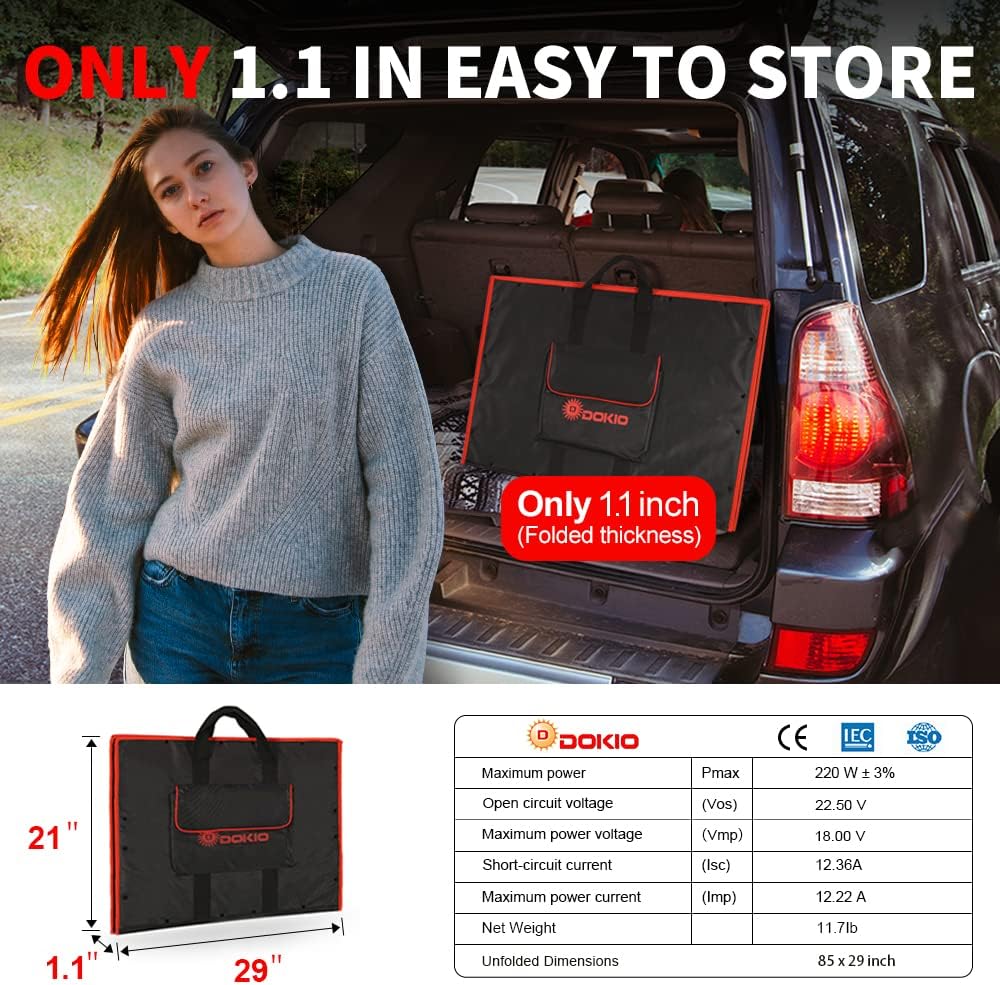 220W 18V Portable Foldable Solar Panel Kit with Controller Y778442