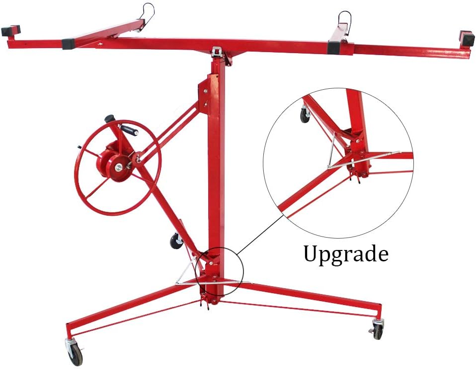 11 Feet 150 lbs Rolling Drywall Panel Lift Hoist Z847100