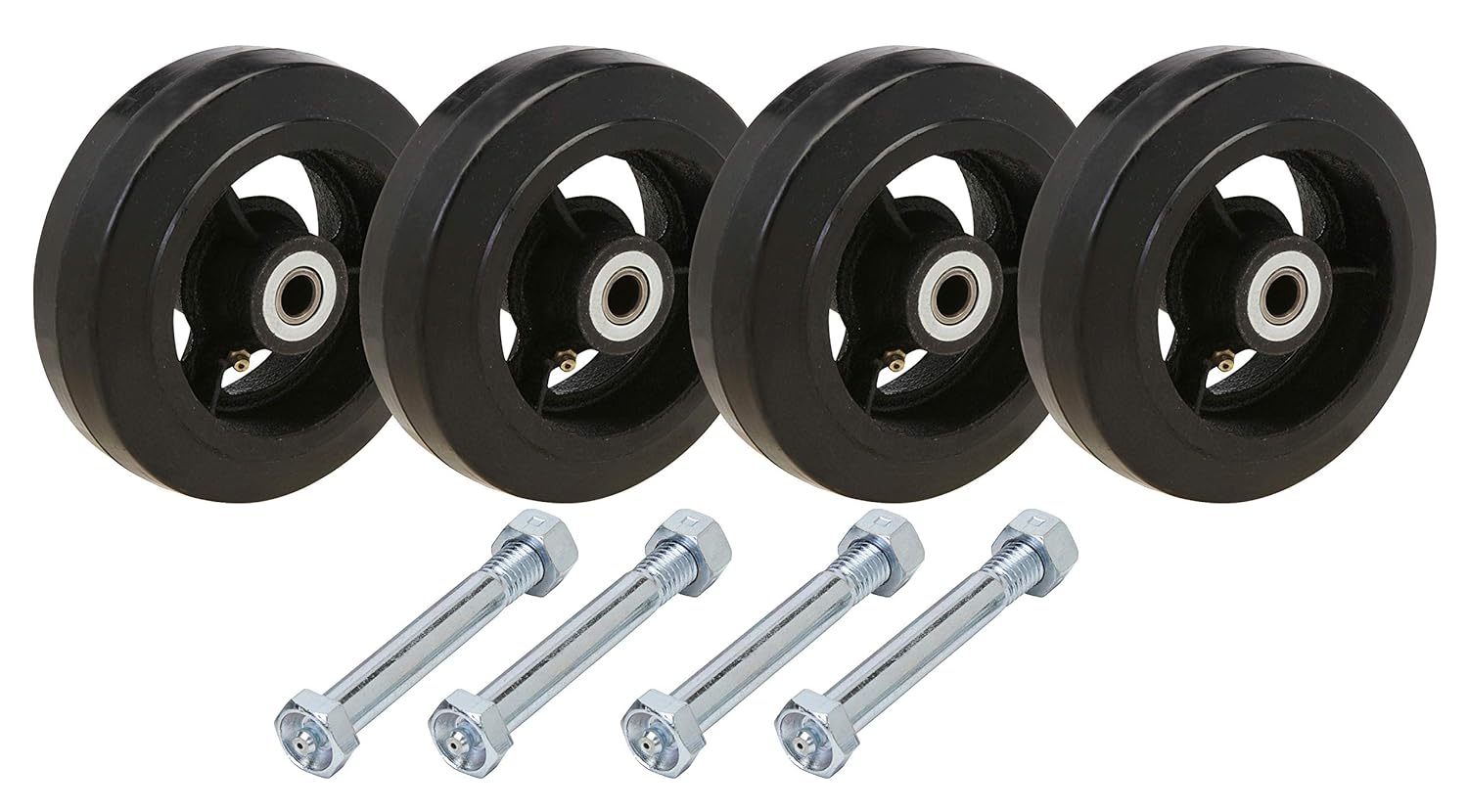 6x2 Rubber on Cast Iron Wheel Set of 4 N397219
