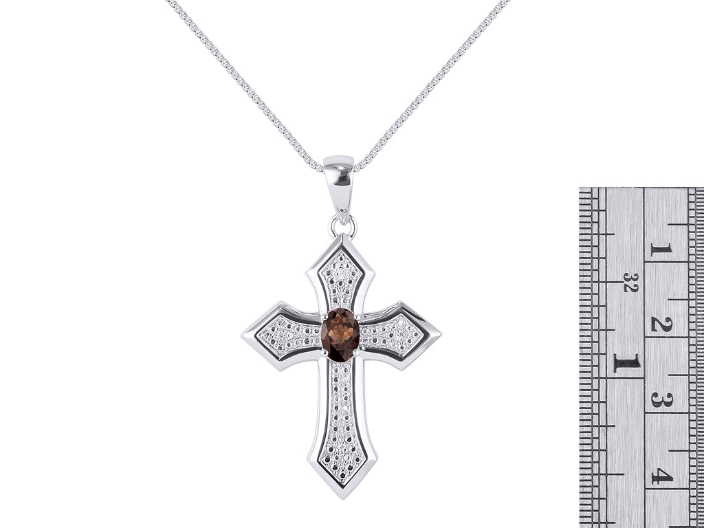 White Gold 14K Cross Necklace with 18" Chain R376