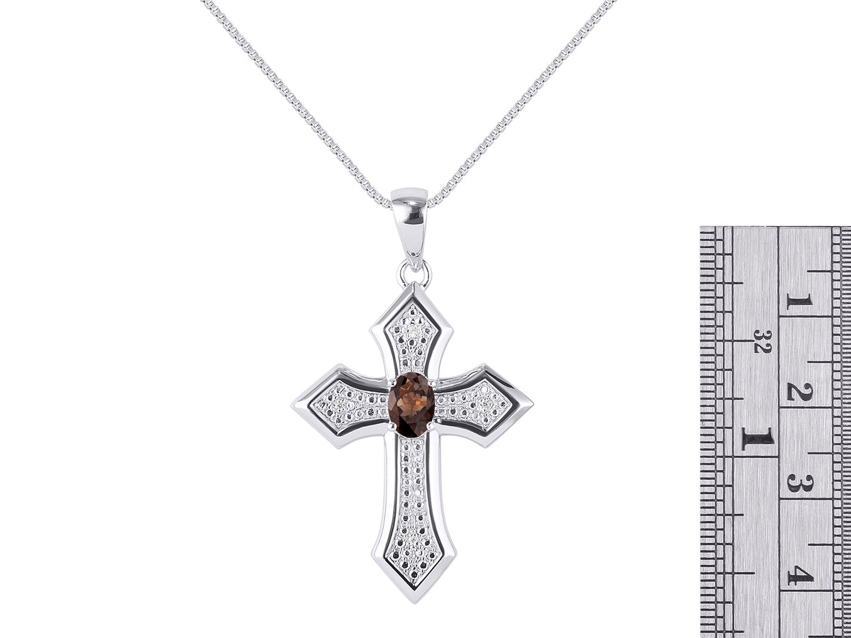 White Gold 14K Cross Necklace with 18" Chain R376