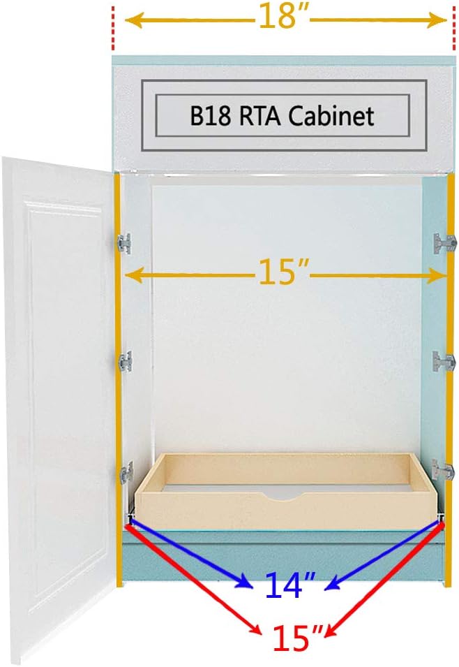 Slide Out Cabinet Shelf Pull-Out Wood Drawer Storage, Soft-Close, Pack of 2 M23716