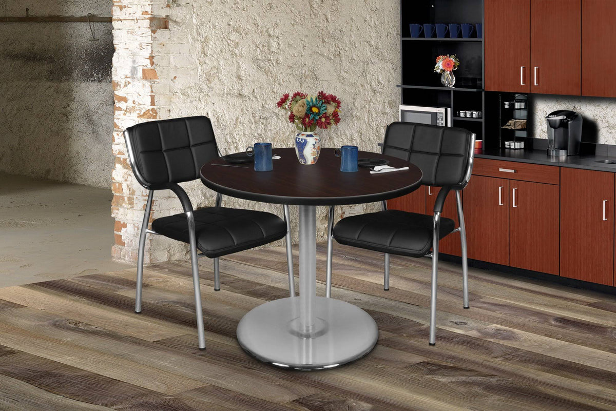 36x22 Round Platter Base Table Mahogany Grey H34920