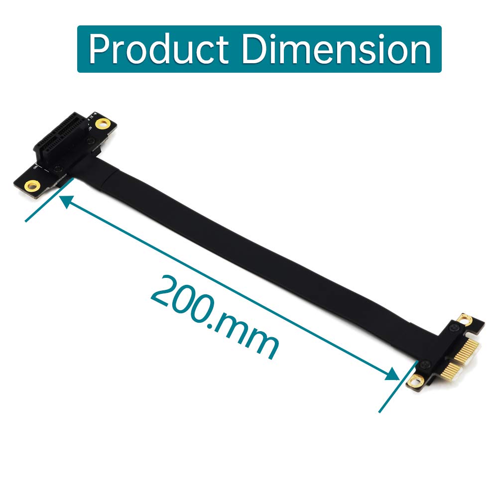 PCI Express 36PIN 1X Extender Extension Cable (90 Degree 20cm) Pack of 2 J7521