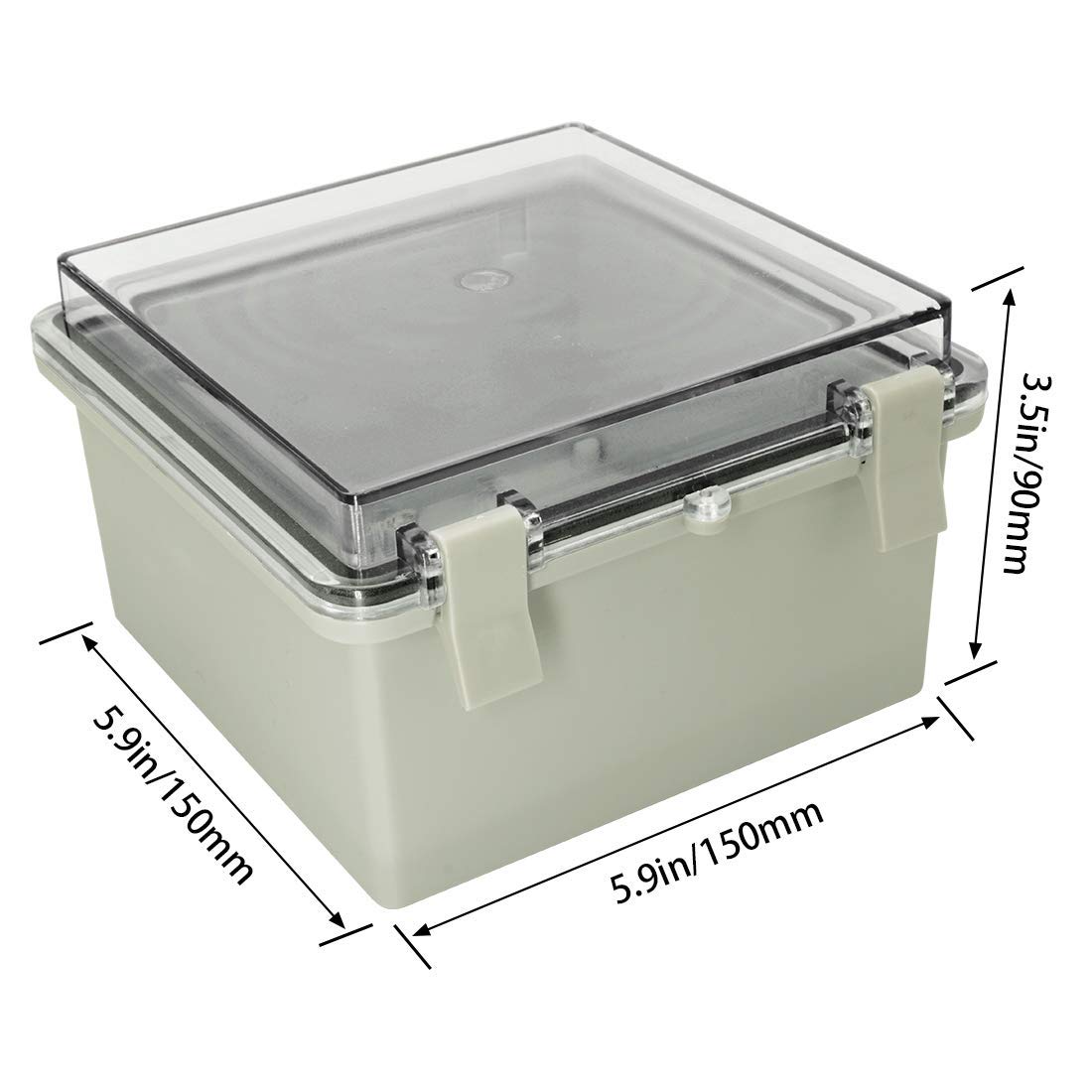 Gray ABS Plastic IP65 Junction Box with Clear Cover 8.7 x 6.7 x 4.3inch S17634