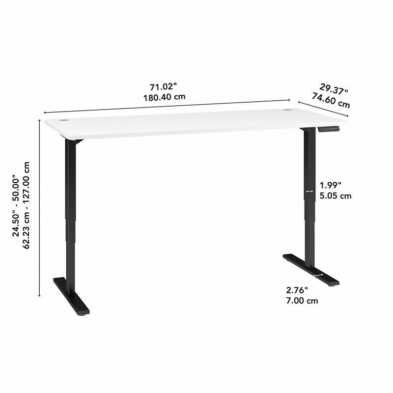 Height Adjustable Desk in White K553007